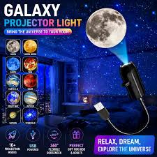 USB Galaxy & Moon Star Projector Lamp