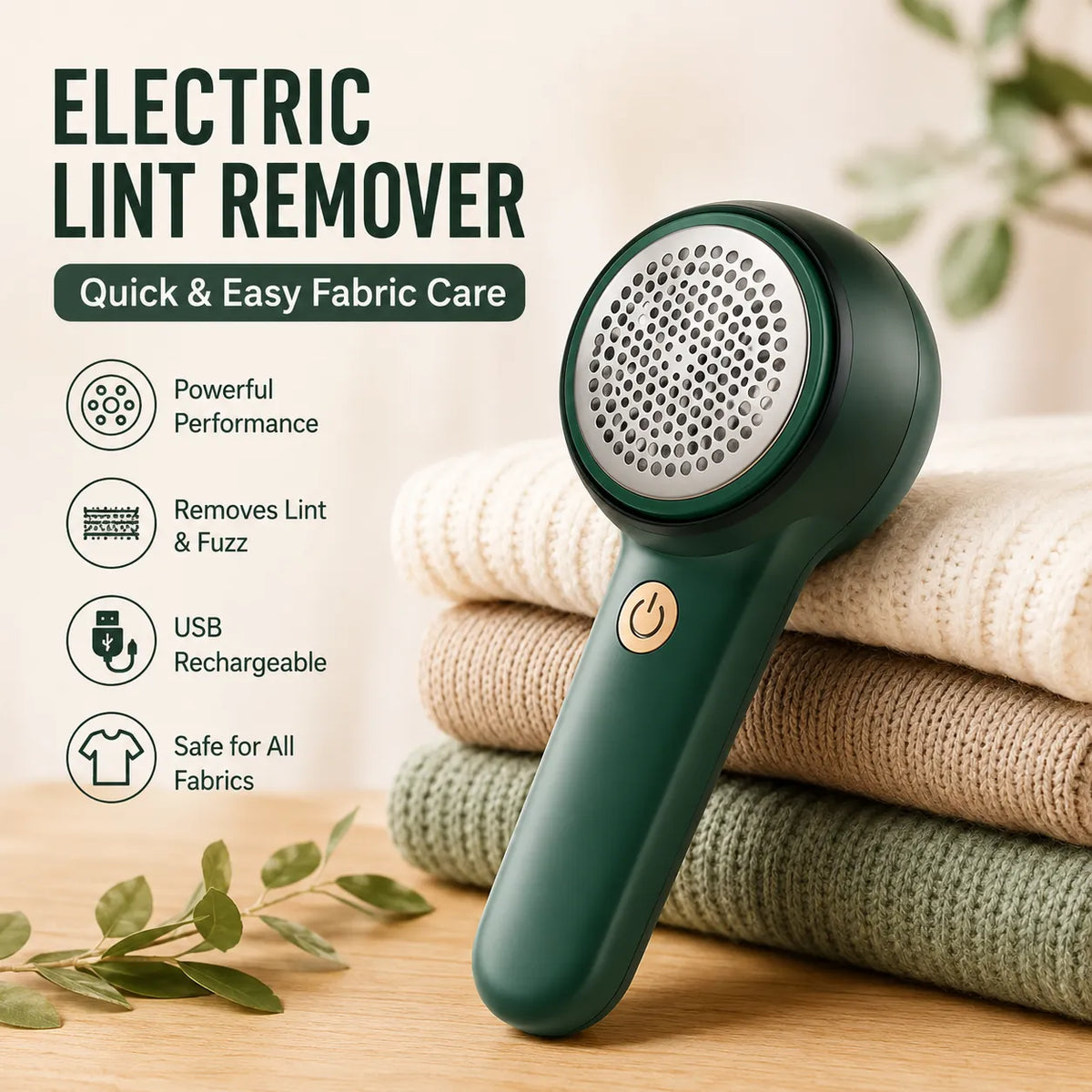 Rechargeable Electric Lint Remover & Fabric Shaver