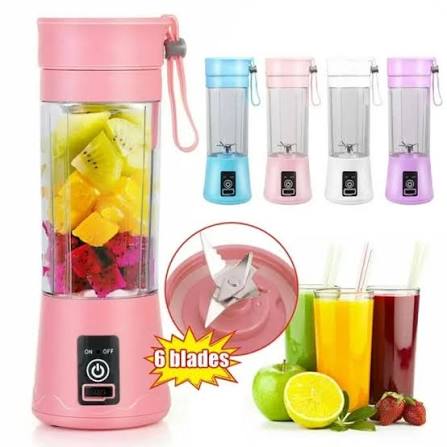 USB Chargeable Juicer Blender 6 Blades 380ml - Portable Juicer Cup & Smoothie Maker