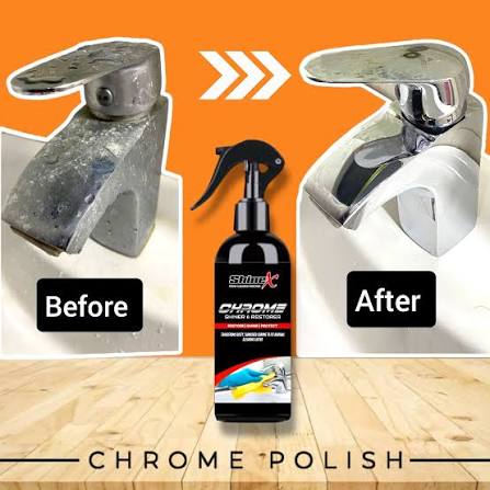 Chrome Shiner and Rust Remover - Tap cleaner, Glass cleaner, Ceramic vanity cleaner, faucets cleaner